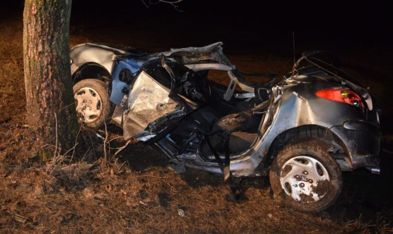 Mladý vodič neprispôsobil svoju rýchlosť povrchu vozovky, dostal šmyk a náraz do stromu neprežil (foto)