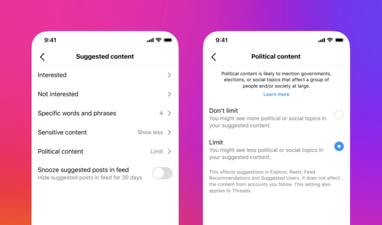 Instagram a Threads už nebudú odporúčať politický obsah