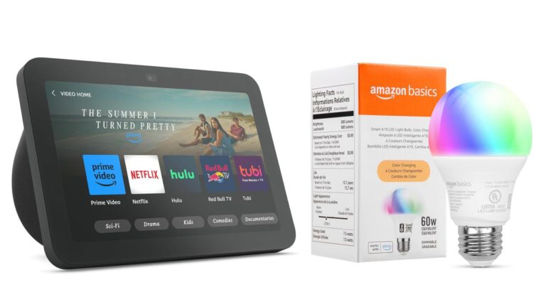 Vyberte si Echo Show 8 2023 s bezplatnou inteligentnou žiarovkou za 100 dolárov v jarnom predaji Amazon