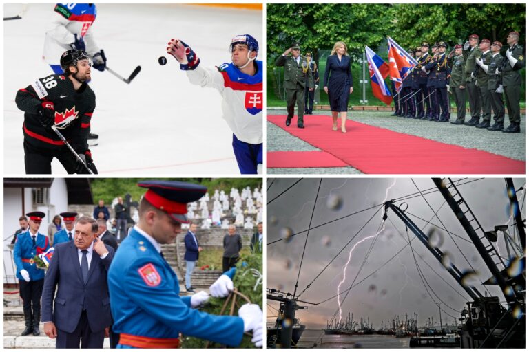 Top foto dňa (23. máj 2024): Prehra Slovenska s Kanadou, zapožičanie bojovej zástavy aj schválenie rezolúcie
