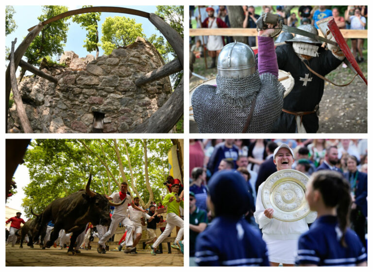 Top foto dňa (13. júl 2024): Zbojnícky hrad, rytiersky turnaj vo Vrakuni aj beh býkov v Pamplone